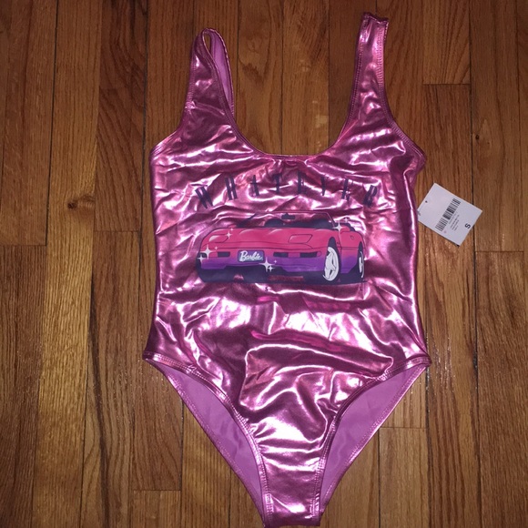 Tops - Pink metallic barbie bodysuit